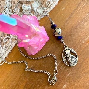 SALE! Wolf Wire Wrapped Charm Hippie Layering Necklace